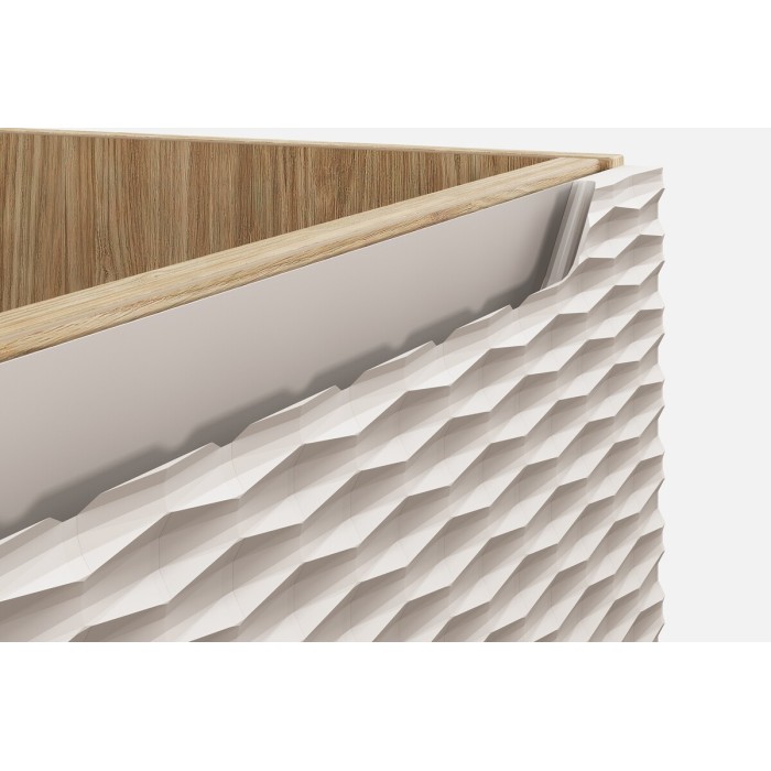 Mobile sottolavabo YOKA - Beige e rovere chiaro 120 cm