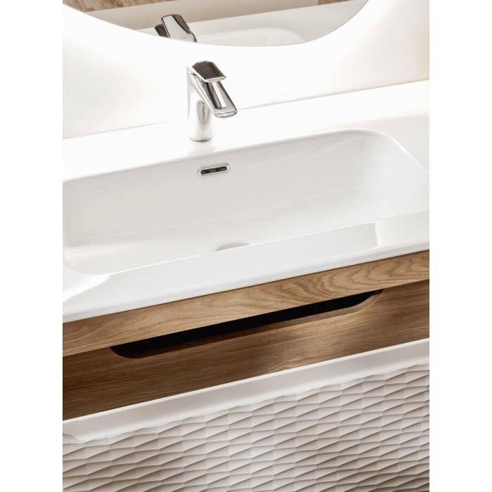 Mobile sottolavabo YOKA - Beige e rovere chiaro 120 cm