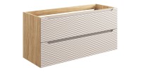 Meuble sous vasque 120cm beige et chêne clair YOKA