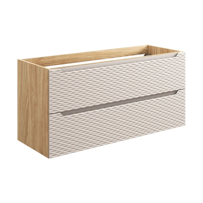 Meuble sous vasque 120cm beige et chêne clair YOKA