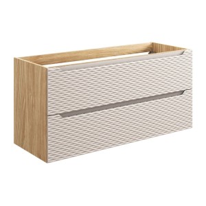 Meuble sous vasque 120cm beige et chêne clair YOKA
