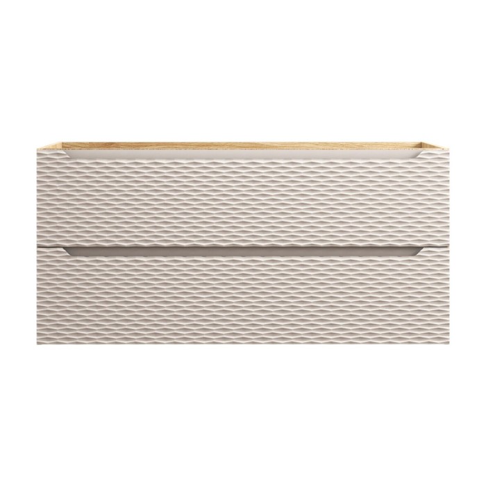 Mobile sottolavabo YOKA - Beige e rovere chiaro 120 cm