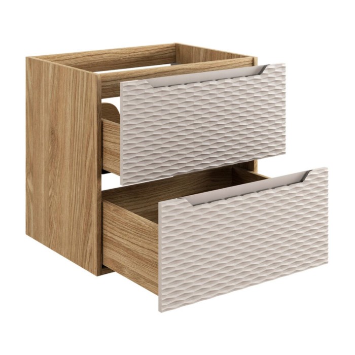 Mueble bajo lavabo YOKA – Beige y roble claro 60 cm