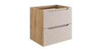 Meuble sous vasque 60cm beige et chêne clair YOKA