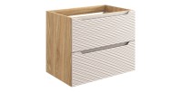 Meuble sous vasque 70cm beige et chêne clair YOKA
