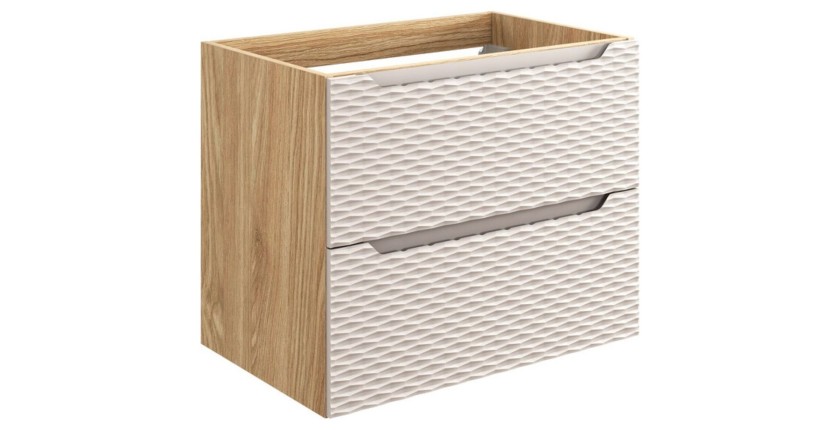 Meuble sous vasque 70cm beige et chêne clair YOKA