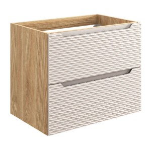 Meuble sous vasque 70cm beige et chêne clair YOKA