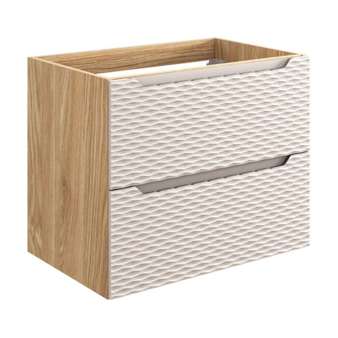 Meuble sous vasque 70cm beige et chêne clair YOKA