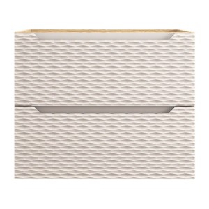 Meuble sous vasque 70cm beige et chêne clair YOKA vu de face