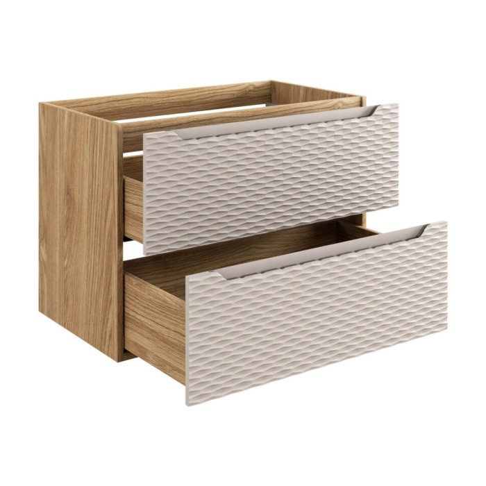 Mueble bajo lavabo YOKA – Beige y roble claro 80 cm
