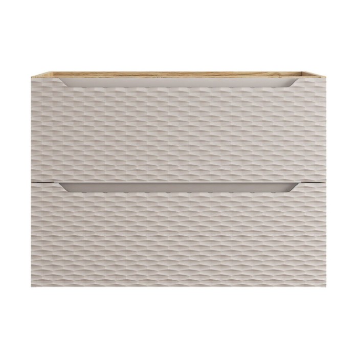 Mobile sottolavabo YOKA - Beige e rovere chiaro 90 cm