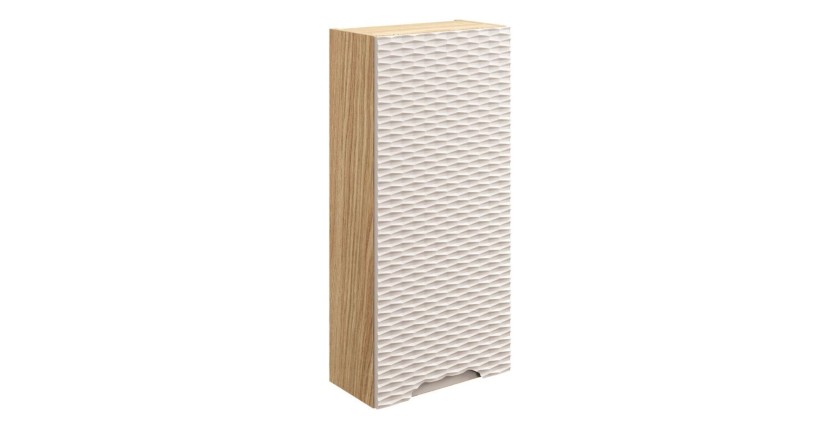 Meuble de rangement suspendu 35cm beige et chêne clair YOKA