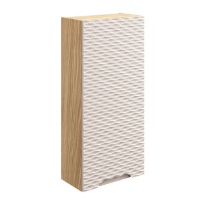 Meuble de rangement suspendu 35cm beige et chêne clair YOKA