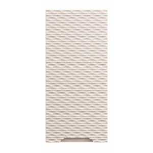 Meuble de rangement suspendu 35cm beige et chêne clair YOKA vu de face