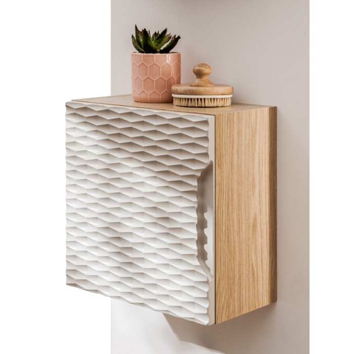 YOKA Aufbewahrungsmöbel – Beige und helles Eichenholz 35 cm kompakt