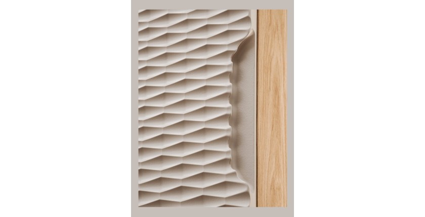 Zoom sur la texture du meuble de rangement cubique YOKA