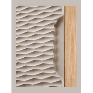 Zoom sur la texture du meuble de rangement cubique YOKA