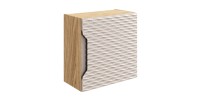 Meuble de rangement cubique beige et chêne clair YOKA