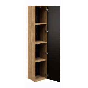 Colonne de salle de bain 1 porte noire YOKA ouverte