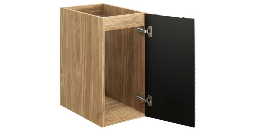 Meuble de rangement noir YOKA ouvert