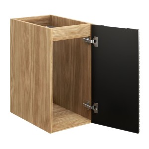 Meuble de rangement noir YOKA ouvert