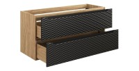 Meuble sous vasque noir 120cm avec tiroirs YOKA ouvert