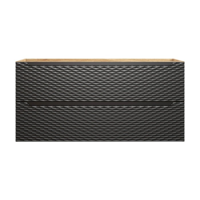 Meuble sous vasque noir 120cm avec tiroirs YOKA vu de face