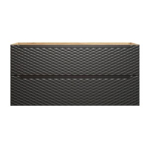 Meuble sous vasque noir 120cm avec tiroirs YOKA vu de face