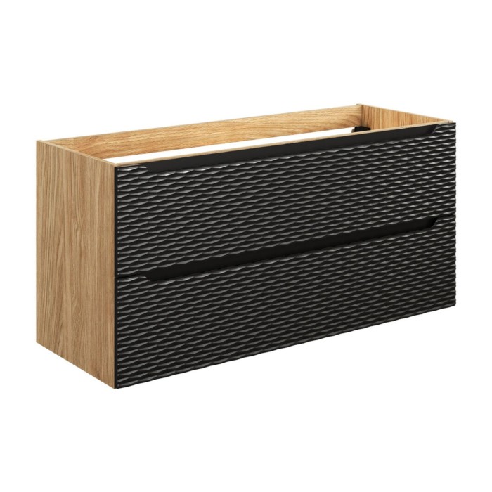 Meuble sous vasque noir 120cm avec tiroirs YOKA