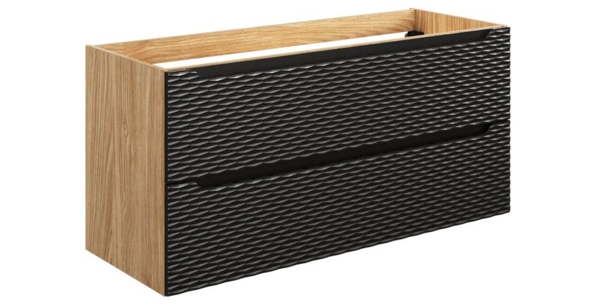 Meuble sous vasque noir 120cm avec tiroirs YOKA