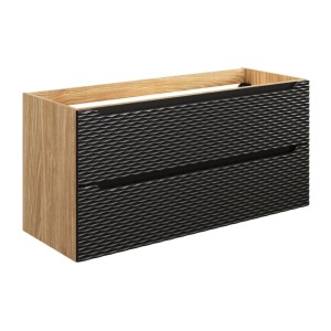 Meuble sous vasque noir 120cm avec tiroirs YOKA