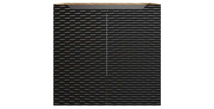 Meuble sous vasque 60cm noir YOKA vu de face