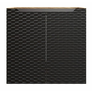 Meuble sous vasque 60cm noir YOKA vu de face