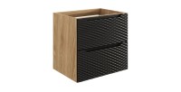 Meuble sous vasque 60cm avec tiroirs noir YOKA