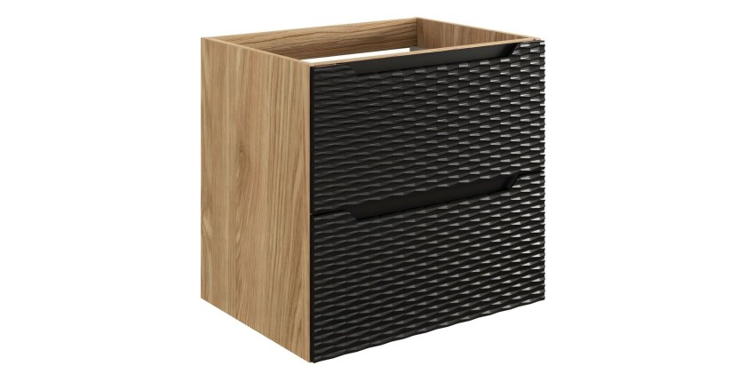 Meuble sous vasque 60cm avec tiroirs noir YOKA