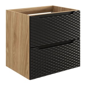 Meuble sous vasque 60cm avec tiroirs noir YOKA