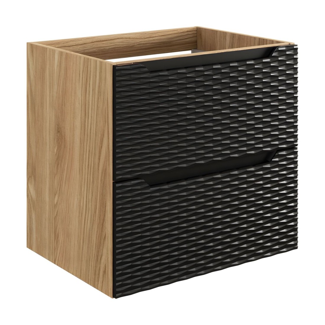 Meuble sous vasque 60cm avec tiroirs noir YOKA