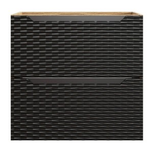 Meuble sous vasque 60cm avec tiroirs noir YOKA vu de face