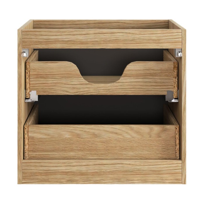Mobile sottolavabo YOKA - 2 cassetti - Rovere chiaro e nero - L60 × P46 × H57 cm - Da appendere