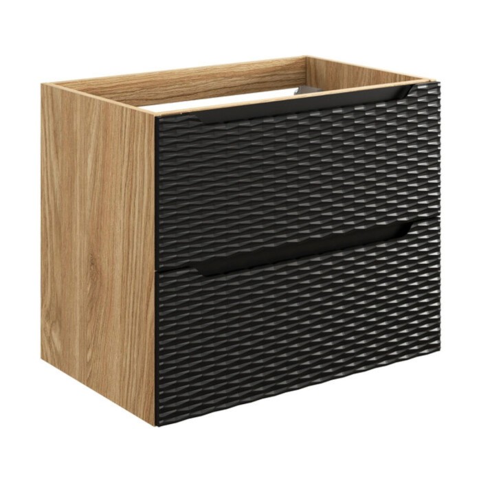 Meuble sous vasque 70cm à tiroirs noir YOKA