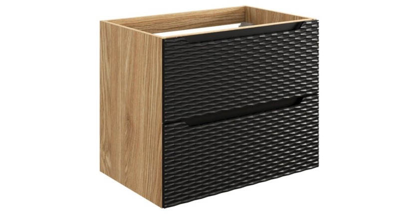 Meuble sous vasque 70cm à tiroirs noir YOKA