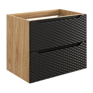 Meuble sous vasque 70cm à tiroirs noir YOKA