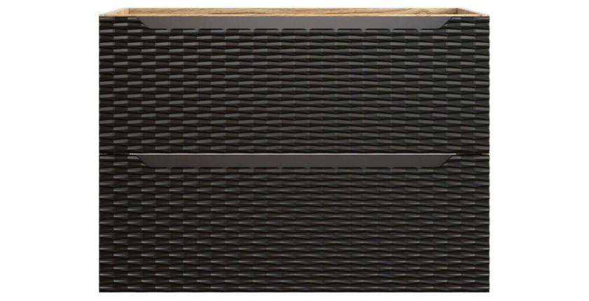 Meuble sous vasque noir 80cm YOKA vu de face