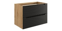 Meuble sous vasque noir 80cm YOKA