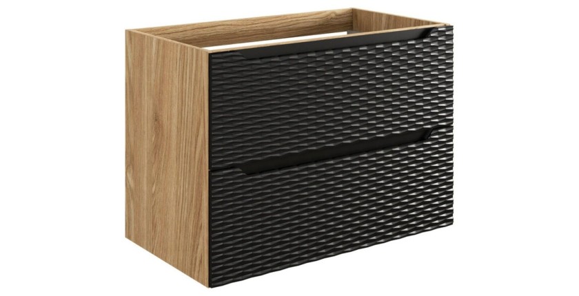 Meuble sous vasque noir 80cm YOKA