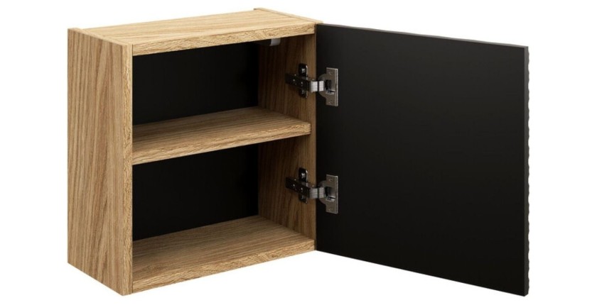 Meuble de rangement cubique noir 35cm YOKA ouvert