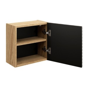 Meuble de rangement cubique noir 35cm YOKA ouvert