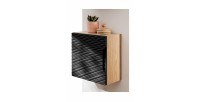 Meuble de rangement cubique noir 35cm YOKA mis en situation