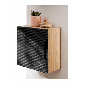 Meuble de rangement cubique noir 35cm YOKA mis en situation