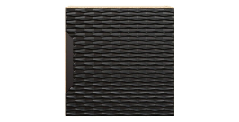 Meuble de rangement cubique noir 35cm YOKA vu de face